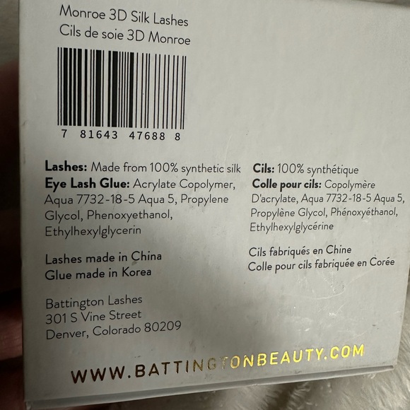 Battington Beauty Monroe Lash with Mini Lash Glue Boxed Set 3D Silk NIB - Picture 4 of 4